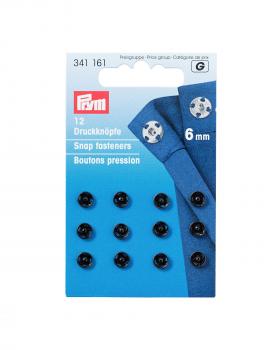 Snap fasteners 6mm Prym (x12) Black - Tissushop