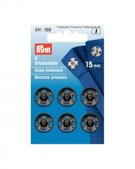 Boutons-pression 15mm Prym (x6) Noir - Tissushop
