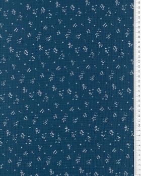 Small Footprints Printed Double Gauze Blue - Tissushop