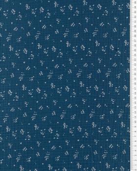 Small Footprints Printed Double Gauze Blue - Tissushop