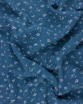 Small Footprints Printed Double Gauze Blue - Tissushop