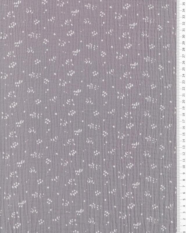 Small Footprints Printed Double Gauze Light Grey - Tissushop