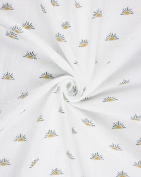 Sunrise Printed Double Gauze White - Tissushop