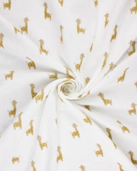Double Gaze imprimée girafe Blanc - Tissushop