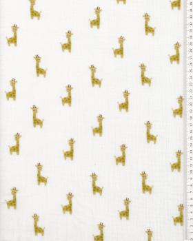 Double Gaze imprimée girafe Blanc - Tissushop