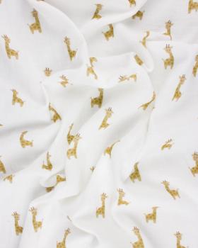 Double Gaze imprimée girafe Blanc - Tissushop