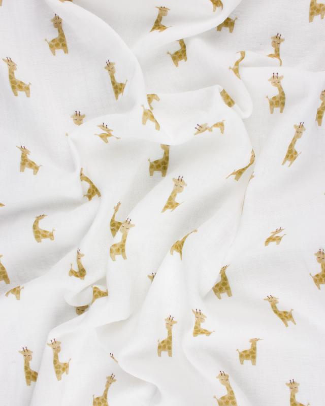 Double Gaze imprimée girafe Blanc - Tissushop
