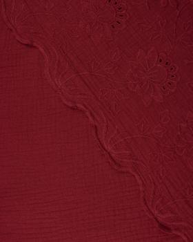 Embroidered Double Gauze Bordeaux - Tissushop