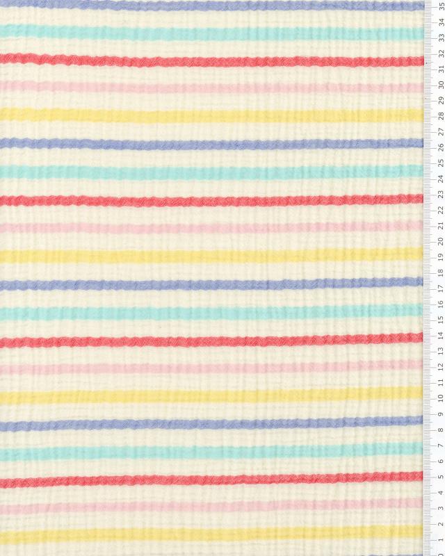 Striped Double Gauze Multicolor - Tissushop