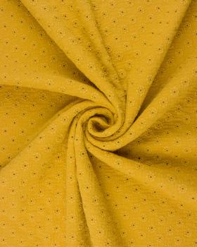 Daisy Embroidery Double Gauze Mustard - Tissushop