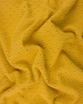 Daisy Embroidery Double Gauze Mustard - Tissushop