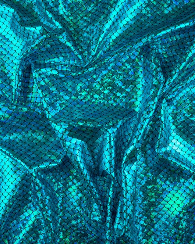 Lycra Imitation Sirène Bleu Turquoise - Tissushop