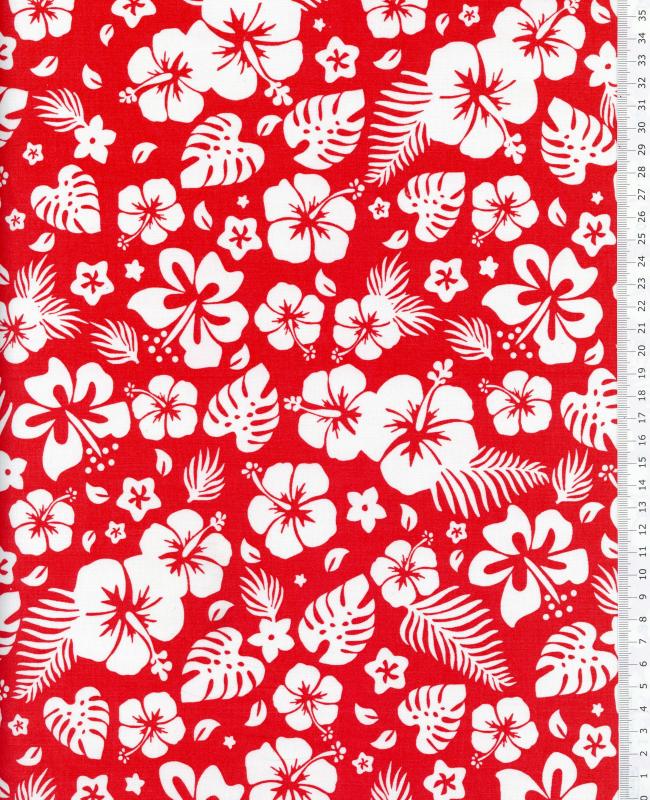 Cotton Popelin Moorea Red - Tissushop