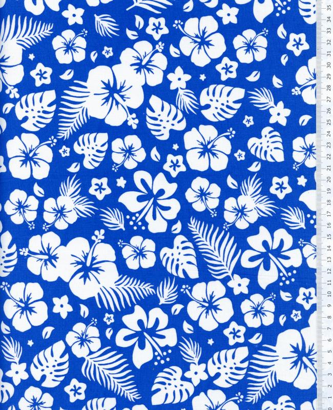 Cotton Popelin Moorea Blue - Tissushop