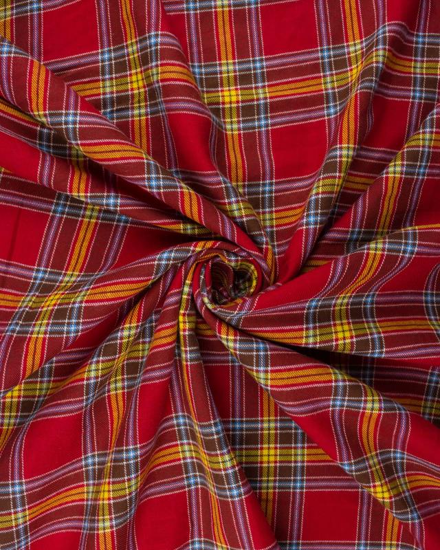 Tissu Sergé Madras Rouge - Tissushop