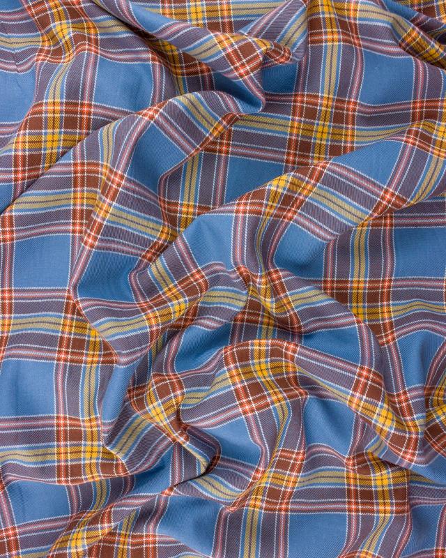 Tissu Sergé Madras Bleu - Tissushop