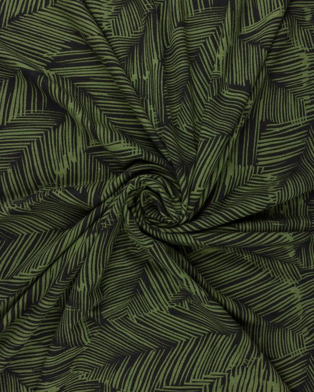 Viscose Stretch Palmier Vert - Tissushop