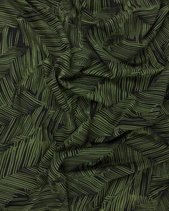 Viscose Stretch Palmier Vert - Tissushop