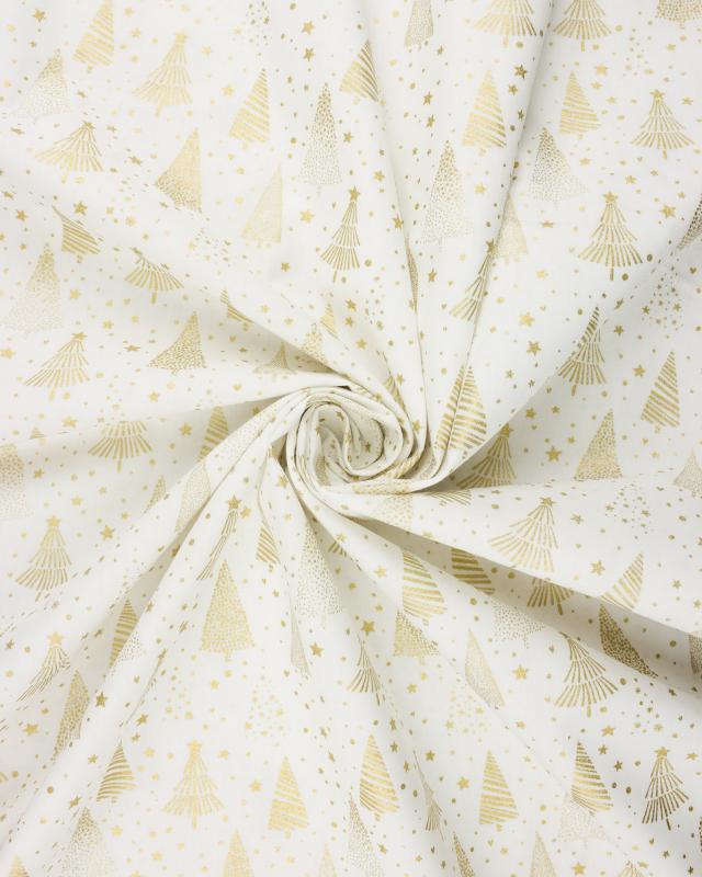 Christmas tree cotton poplin White - Tissushop