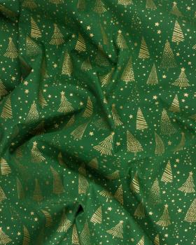 Christmas tree cotton poplin Green - Tissushop