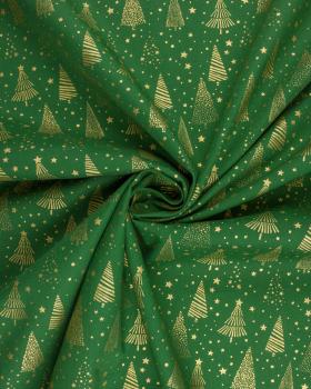 Christmas tree cotton poplin Green - Tissushop