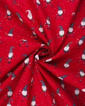 Christmas elf cotton poplin Red - Tissushop
