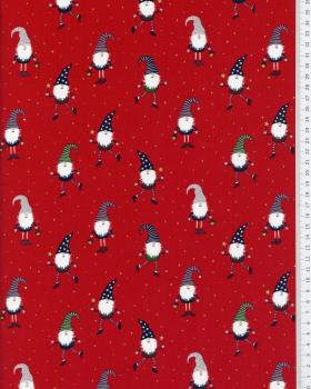 Christmas elf cotton poplin Red - Tissushop