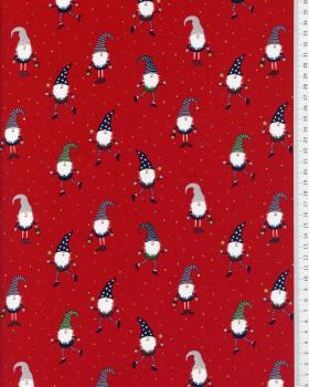 Christmas elf cotton poplin Red - Tissushop