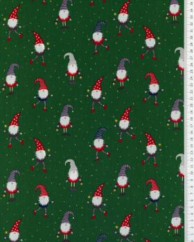 Christmas elf cotton poplin Green - Tissushop