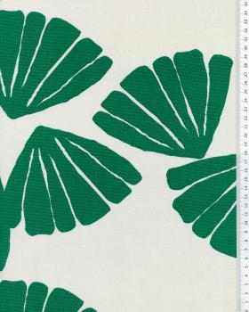 Green foliage printed canvas White - Tissushop