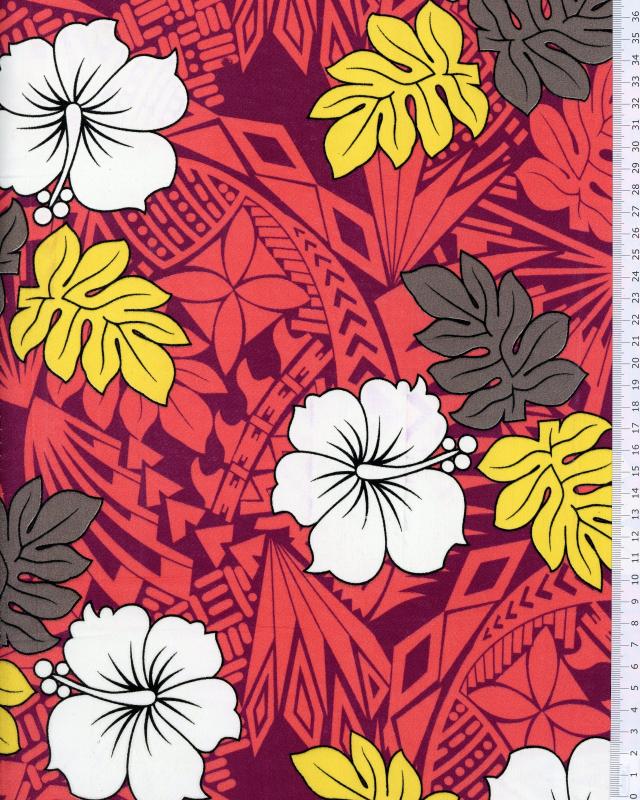 Polynesian Fabric IMIRAU Red - Tissushop