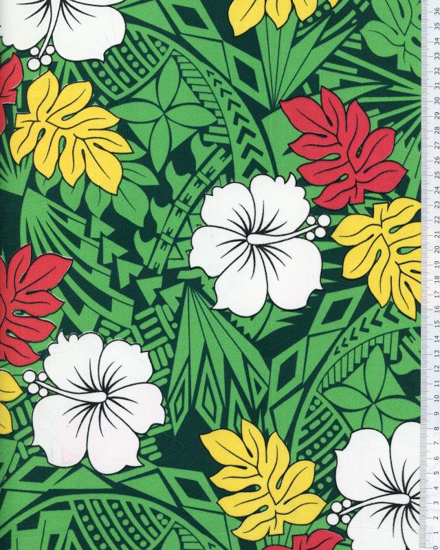 Polynesian Fabric IMIRAU Green - Tissushop