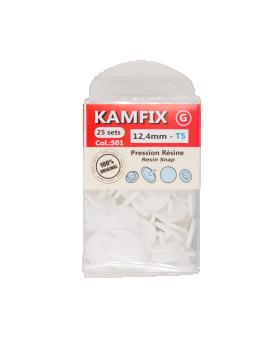 Boutons-Pression KAM Résine T5 - 12.4mm Rond Blanc - Tissushop