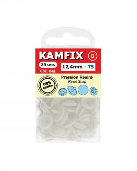 KAM T5 Resin Snap Fasteners - 12.4mm Round Ivory - Tissushop