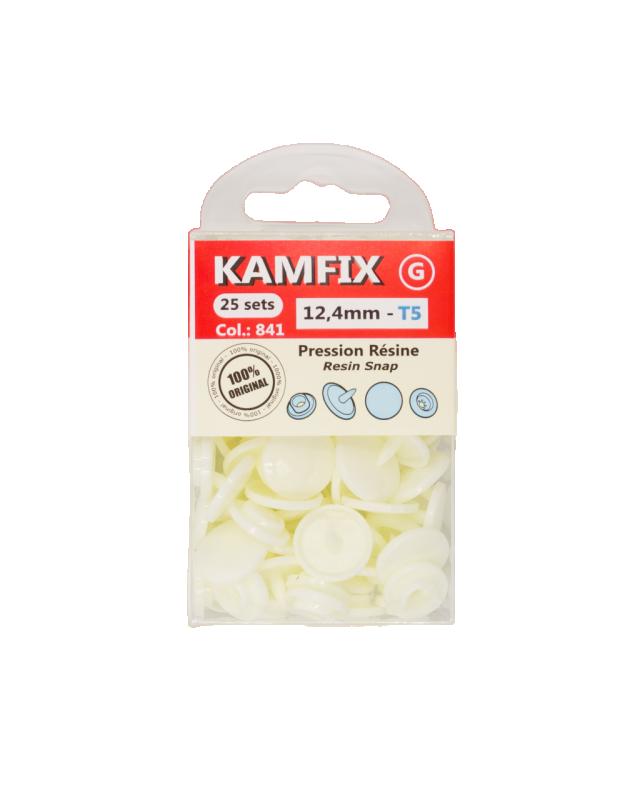 KAM T5 Resin Snap Fasteners - 12.4mm Round Ivory - Tissushop