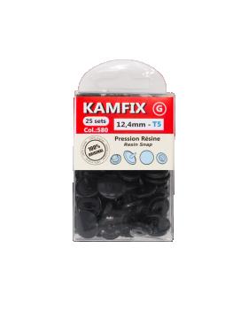 KAM T5 Resin Snap Fasteners - 12.4mm Round Black - Tissushop