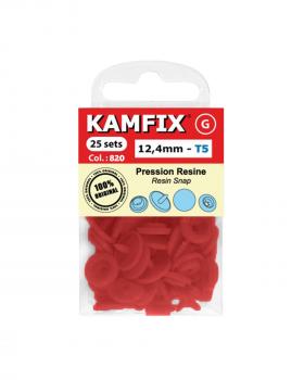 KAM T5 Resin Snap Fasteners - 12.4mm Round Red - Tissushop