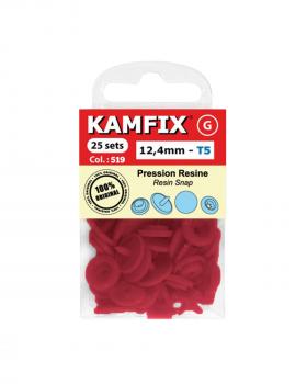 KAM T5 Resin Snap Fasteners - 12.4mm Round Vermillon - Tissushop