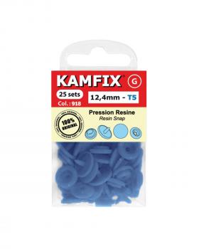 KAM T5 Resin Snap Fasteners - 12.4mm Round Blue - Tissushop