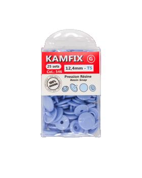 KAM T5 Resin Snap Fasteners - 12.4mm Round Light Blue - Tissushop