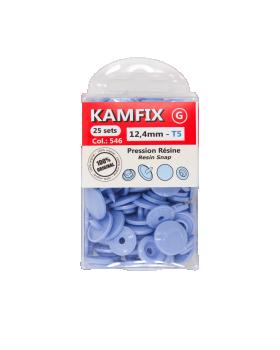 Boutons-Pression KAM Résine T5 - 12.4mm Rond Bleu Ciel - Tissushop