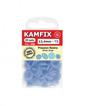 KAM T5 Resin Snap Fasteners - 12.4mm Round Light Blue - Tissushop