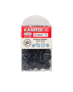 KAM T5 Resin Snap Fasteners - 12.4mm Round Navy Blue - Tissushop