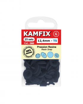 KAM T5 Resin Snap Fasteners - 12.4mm Round Navy Blue - Tissushop