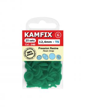 KAM T5 Resin Snap Fasteners - 12.4mm Round Green - Tissushop