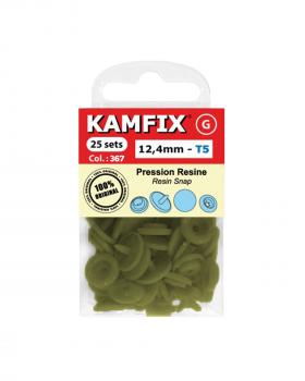 KAM T5 Resin Snap Fasteners - 12.4mm Round Khaki - Tissushop