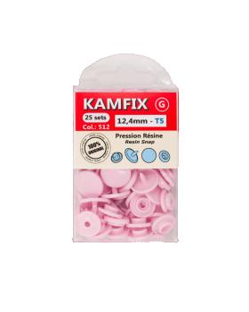 KAM T5 Resin Snap Fasteners - 12.4mm Round Light Pink - Tissushop