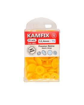 KAM T5 Resin Snap Fasteners - 12.4mm Round Sun Yellow - Tissushop
