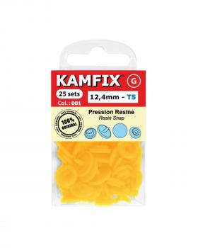 KAM T5 Resin Snap Fasteners - 12.4mm Round Sun Yellow - Tissushop