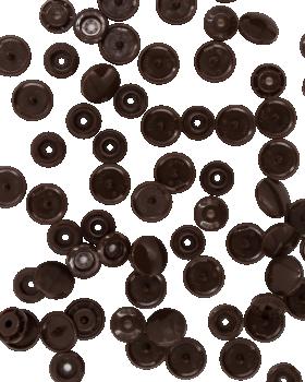 KAM T5 Resin Snap Fasteners - 12.4mm Round Dark Brown - Tissushop